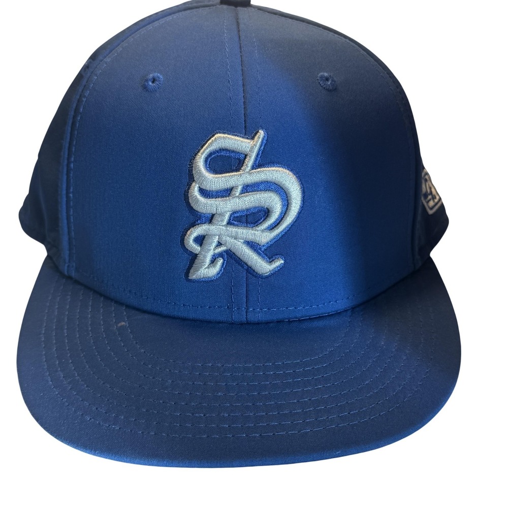 SR Logo Hat Cap Fitted Stretch Fit Mens Small Blue Baseball The Game Pro‎